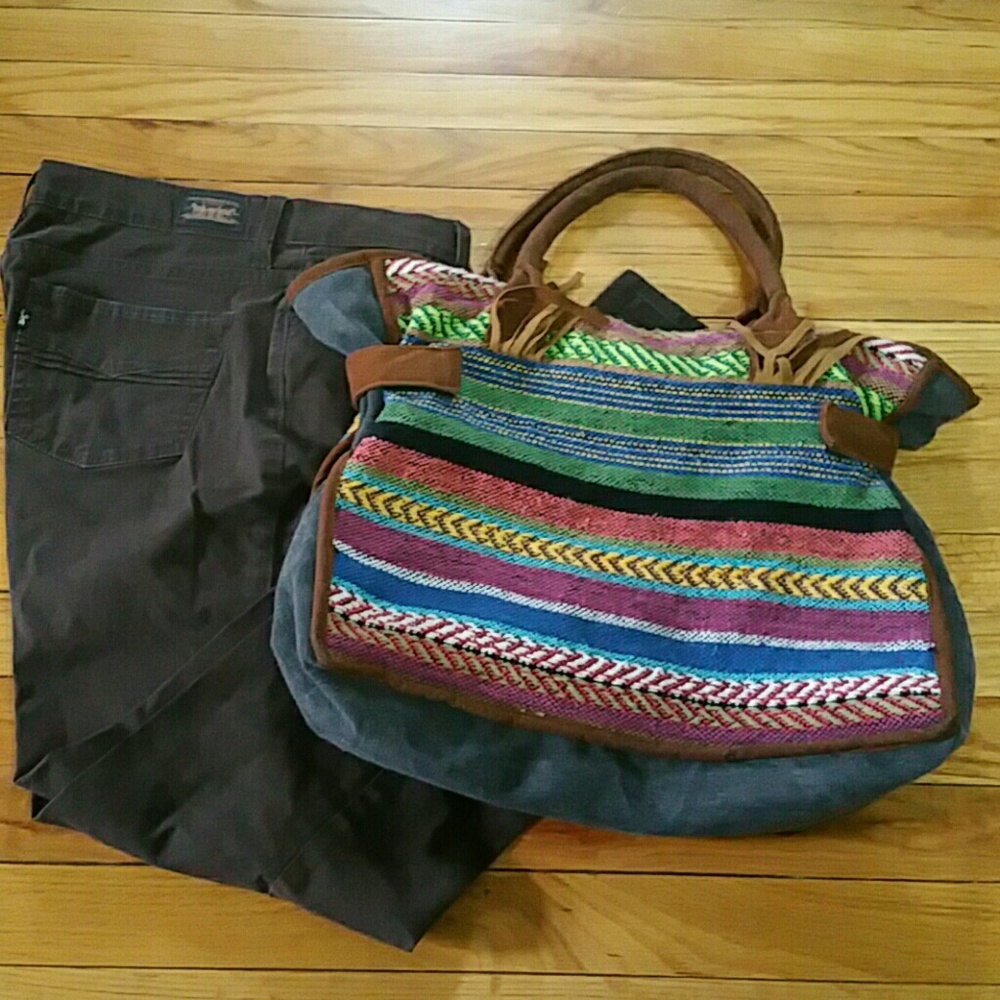Levi's Brown Jeans Size 10 and Earth Tone Handbag - Picture 6 of 8